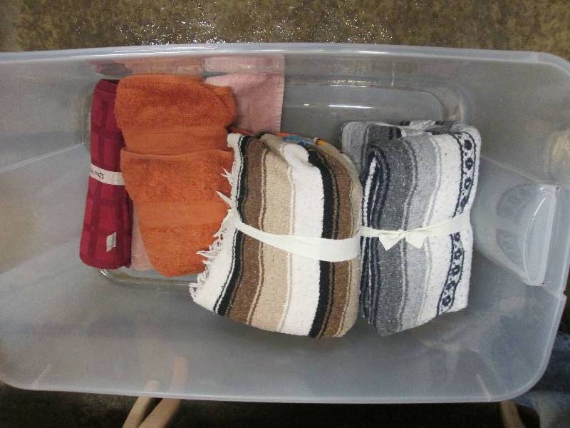 Lot of blankets and towels ...