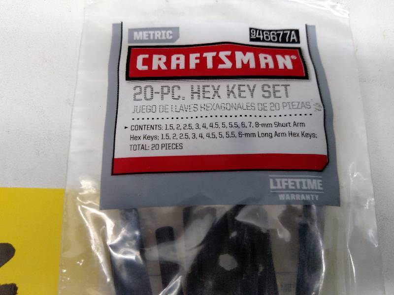 lot 122 image: Craftsman 20 pc. Hex Key Set, 1.5-8...