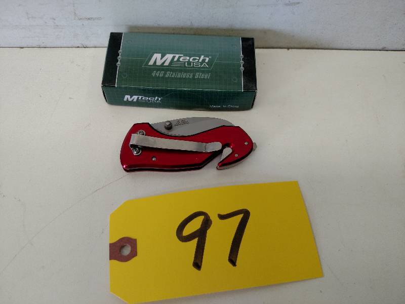 lot 97 image: M-Tech MT-350R Lock Blade Rescue Kn...