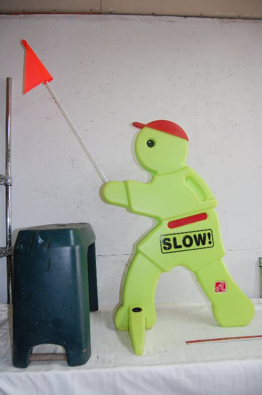 Slow Child Sign and Step StoolSmall Bench