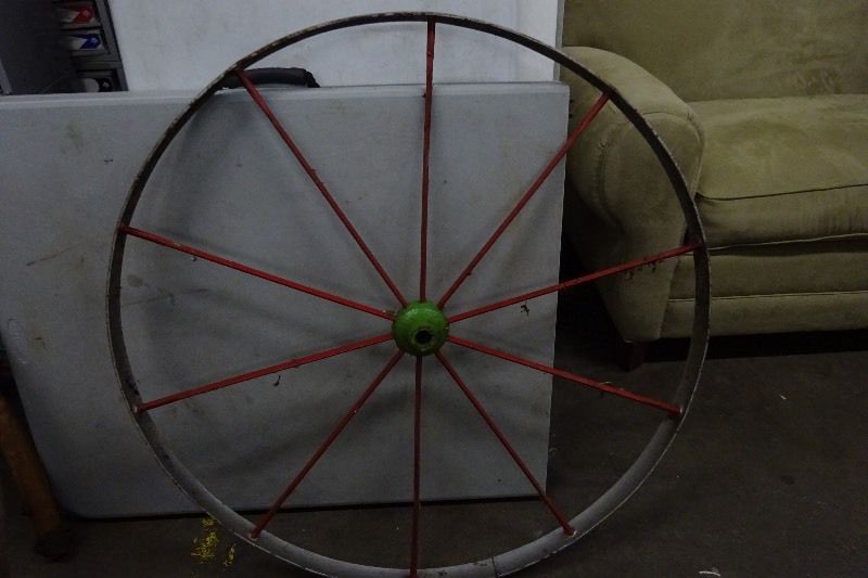 lot 6 image: Vintage wagon wheel steel