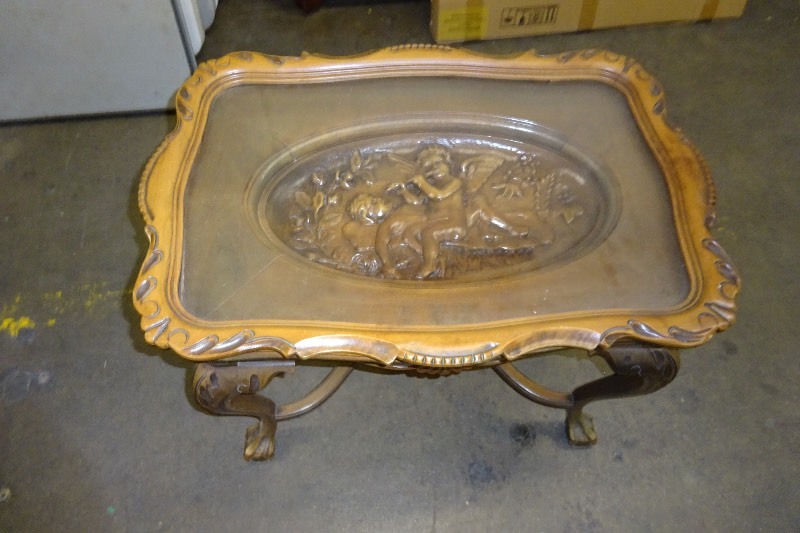 lot 23 image: Hand Carved table by Cardozos furniture