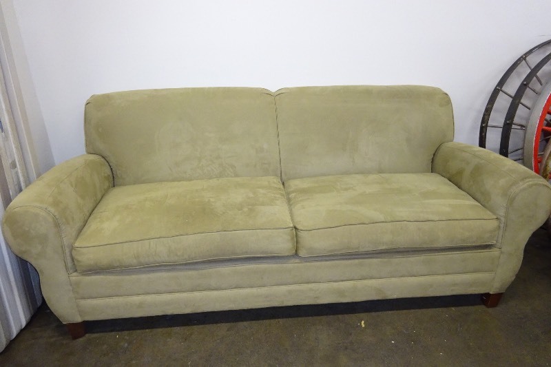 lot 65 image: 2 cushioned couch custom made exclusively