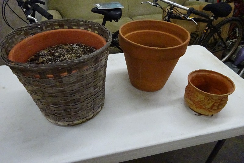 lot 104 image: 2 clay flower pots