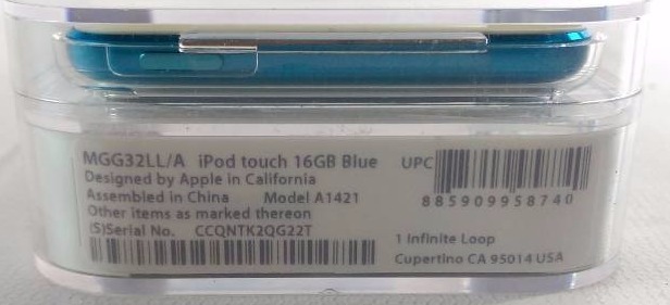 lot 64 image: Apple iPod Touch 16 GB Blue (5th Generation) MP3 Player iCLOUD Locked
