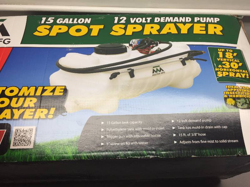 lot 15 image: MASTER MFG - 15 GALLON 12 VOLT ON DEMAND PUMP SPOT SPRAYER