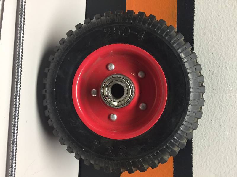lot 22 image: IIT CLAW PICKUP TOOL - WHEEL TOUGH TREAD - 8 DOUBLE BEARING - 38 DRILL BIT XL LONG