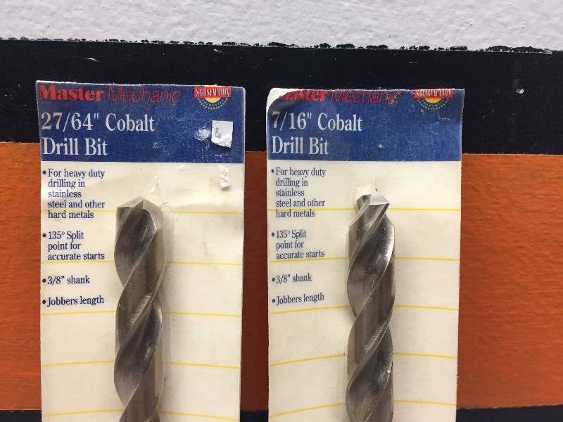 2 - MASTER MECHANIC DRILL BITS, 716-27-64, COBALT, 38 SHANK