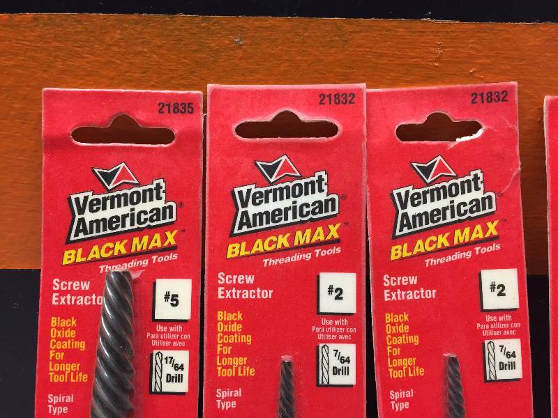 6- VERMONT AMERICAN BLACKMAX SCREW EXTRACTORS