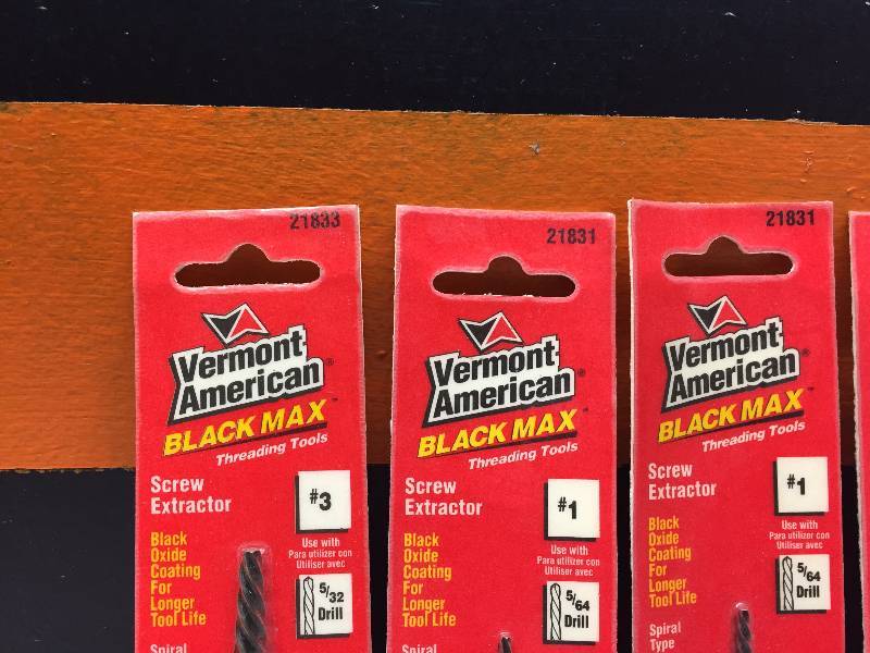 6- VERMONT AMERICAN BLACKMAX SCREW EXTRACTORS