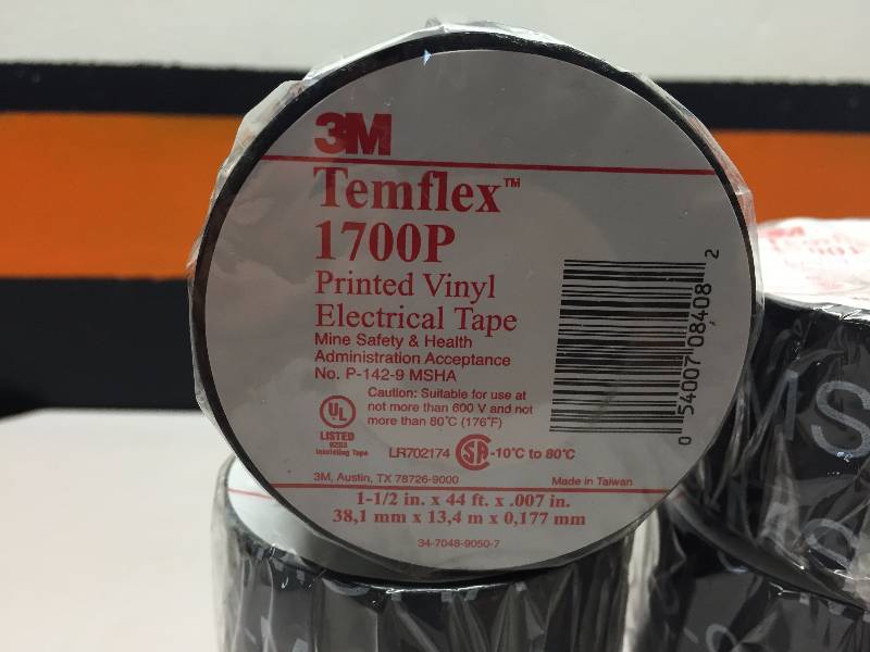 8 - 3 M TEMFLEX PRINTED VINYL ELECTRICAL TAPE