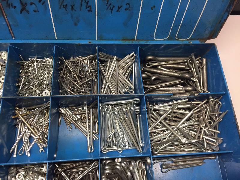 ASSORTMENT ROLL PINS NUTS WASHERS SCREWS COTTER KEYS