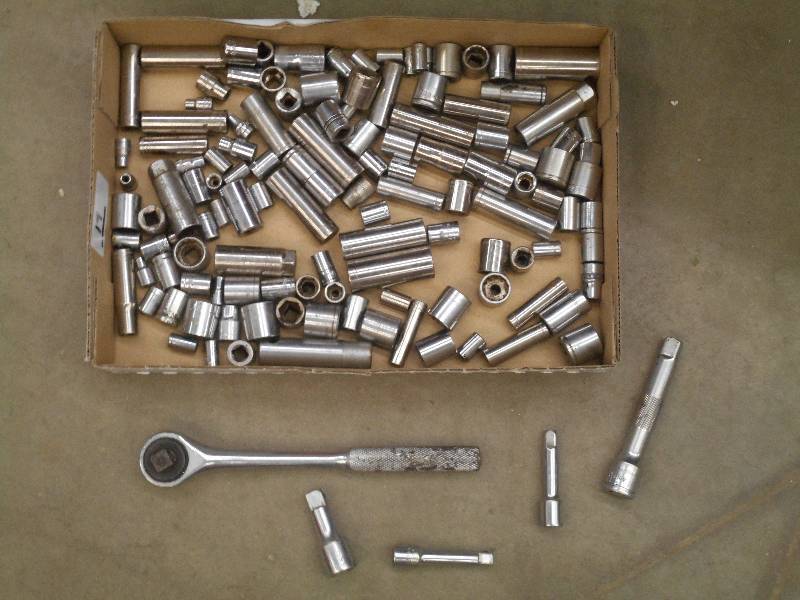 lot 19 image: Flat Of Assorted Sockets, Extension...