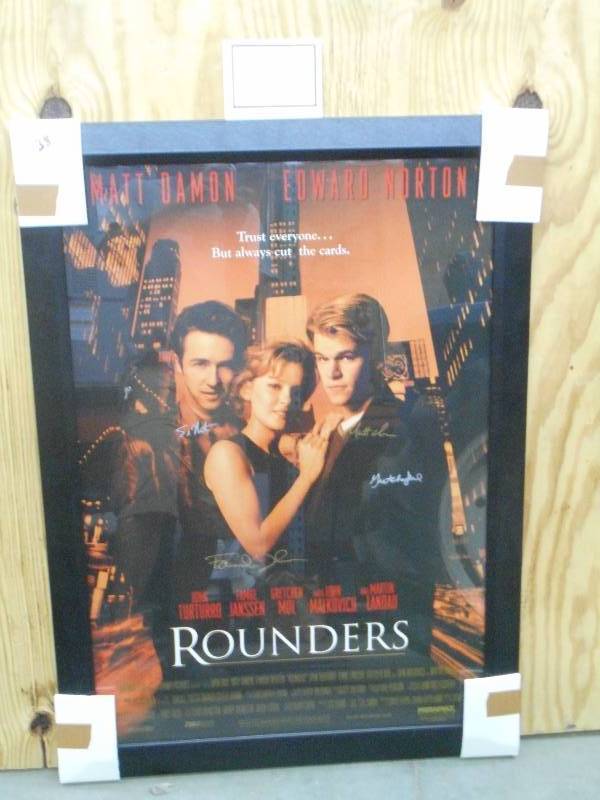 lot 38 image: Rounders Authentic Signed & Framed ...