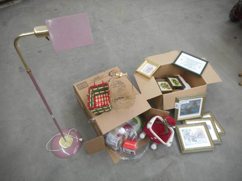 lot 51 image: Lot Of Floor Lamp, Box Of Needle P...