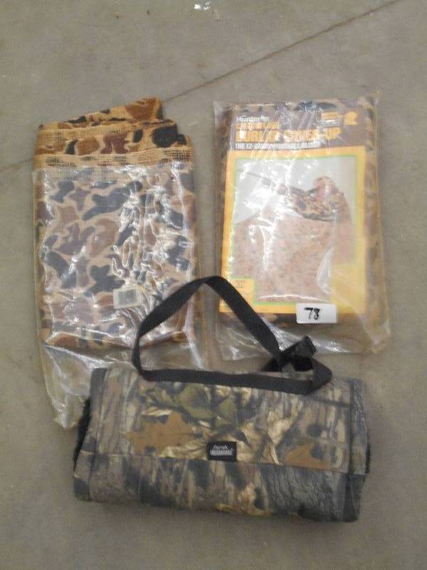 lot 78 image: (2) 54x6ft Burlap Cover Blinds & (...