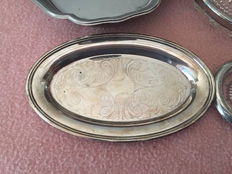 lot 12 image: Vintage Collectible Silverplate, Copper  & Glass Lot - NICE