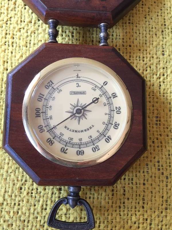 lot 41 image: Vintage Collectible Weather Station & Iron Curio Box