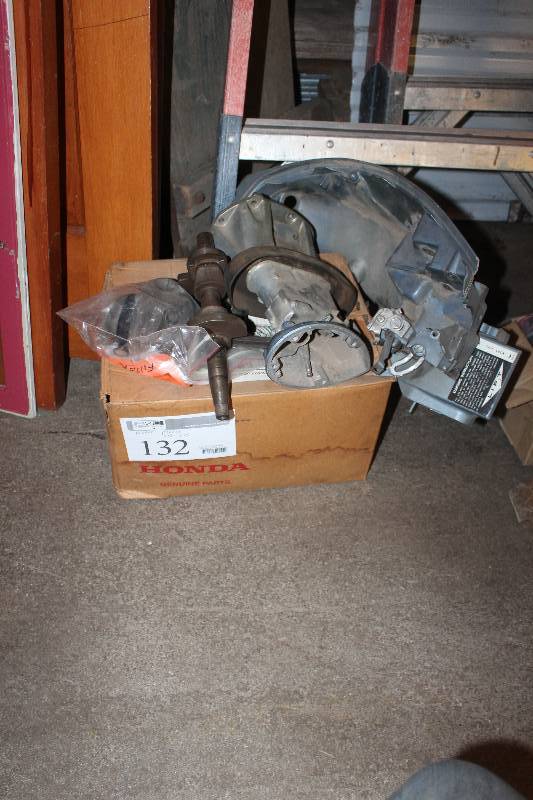 lot 132 image: Box Lot of JohnsonEvinrude 9.5 hp Parts