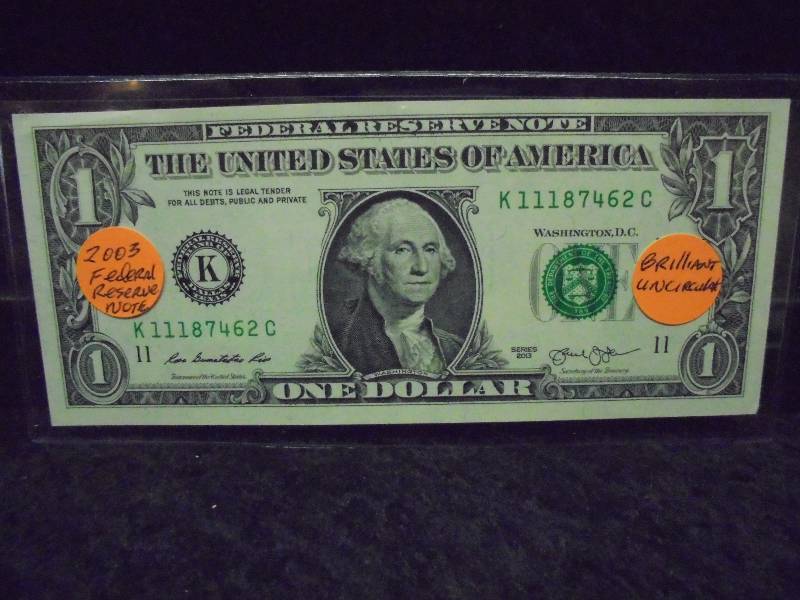 2003 Federal Reserve Note, UNCIRCULATED, Sequential with Lots 3-6