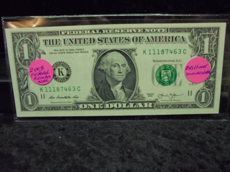 2003 Federal Reserve Note, UNCIRCULATED, Sequential with Lots 3-6