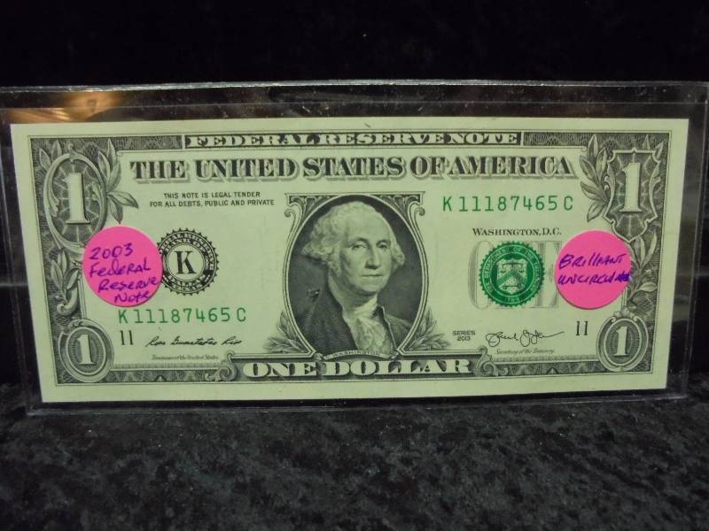 2003 Federal Reserve Note, UNCIRCULATED, Sequential with Lots 3-6