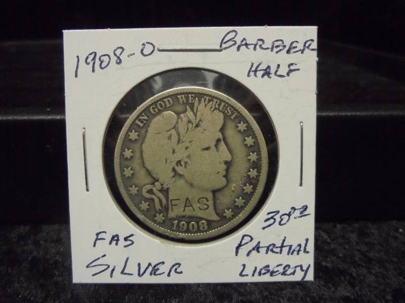1908-0 Barber Half Dollar - Partial Liberty