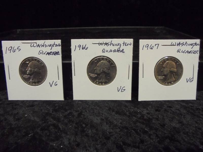1965, 1966, 1967 Washington Quarters