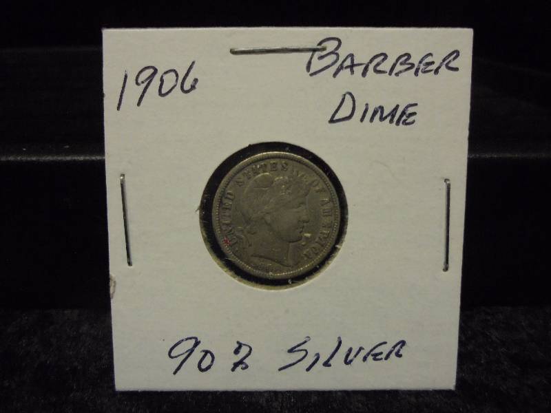 1906 Barber Dime, 90% Silver