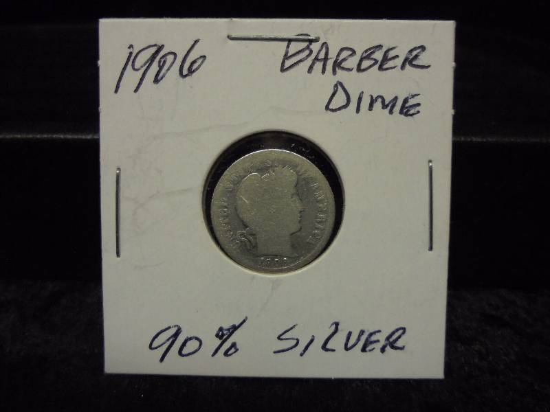 1906 Barber Dime, 90% Silver