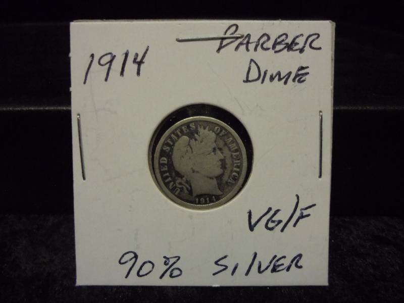 1914 Barber Dime, 90% Silver