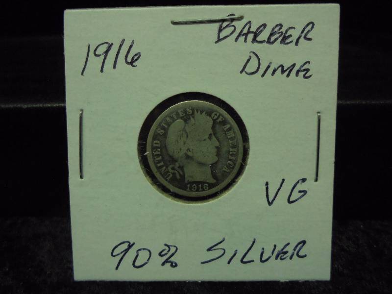 1916 Barber Dime, 90% Silver