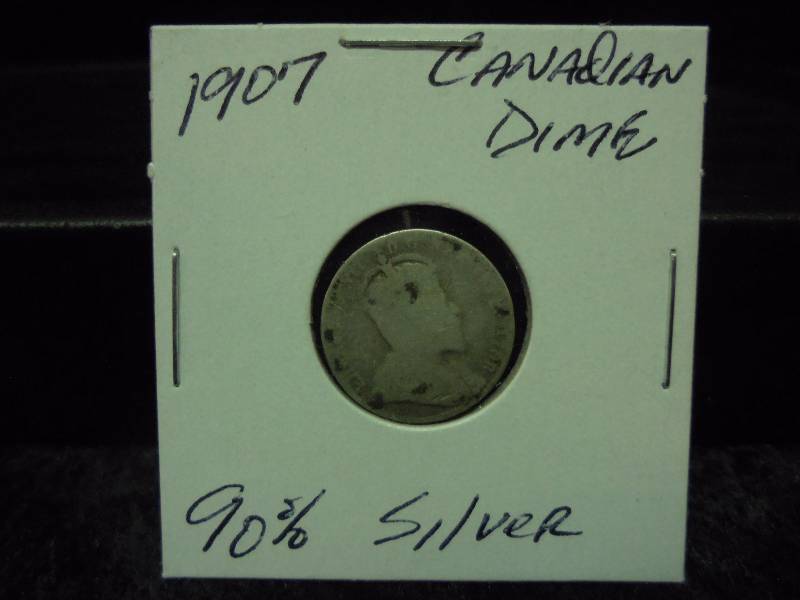 1907 Canadian Dime, 90% Silver