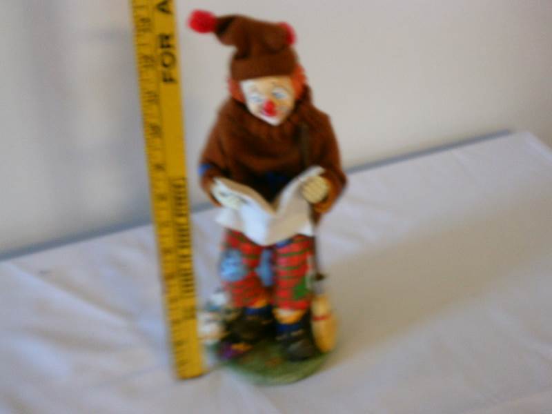 lot 35 image: Clown (ceramic and cloth) Dcor (12tall)