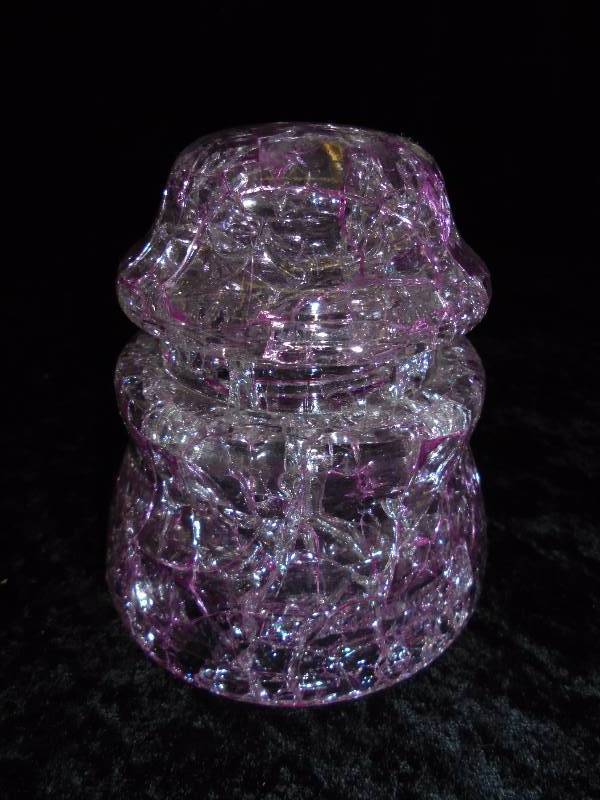 1944 Hemingray 45 Pink Crackled Insulator, rare color