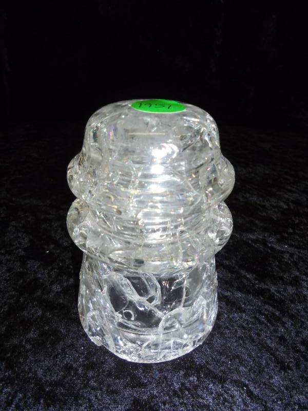 1951 Hemingray 17 Clear Crackled Insulator