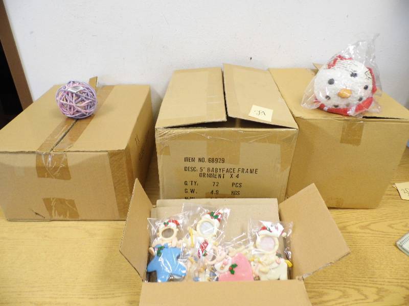 Case of Grapevine Balls, Baby Ornaments, Snowman Ornaments