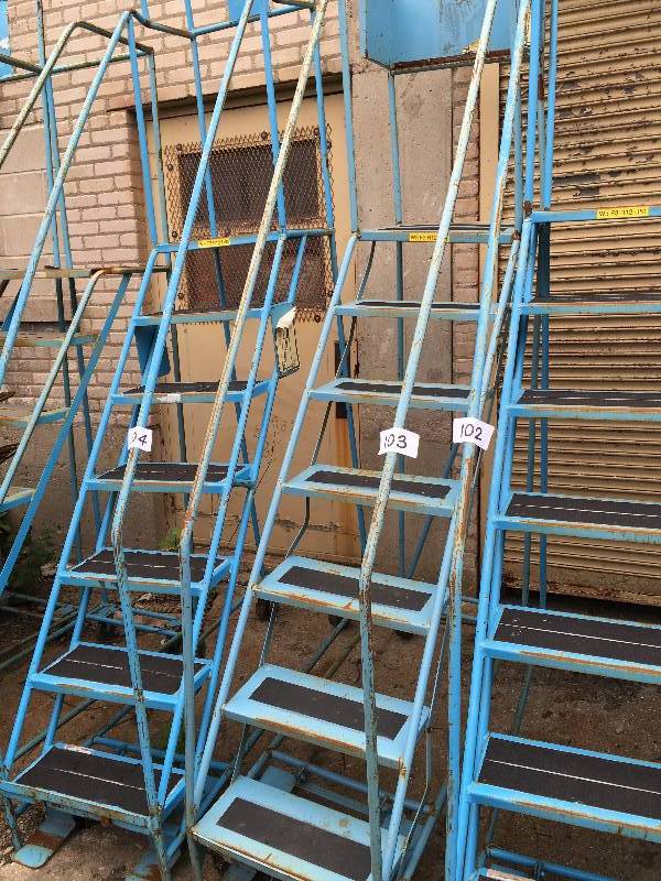 Metal safety warehouse ladder