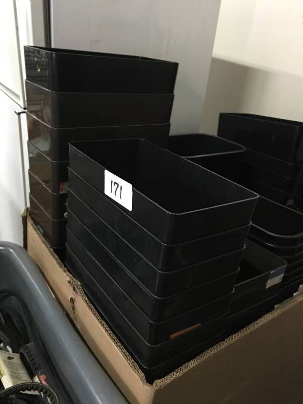 Lot of trash receptacles
