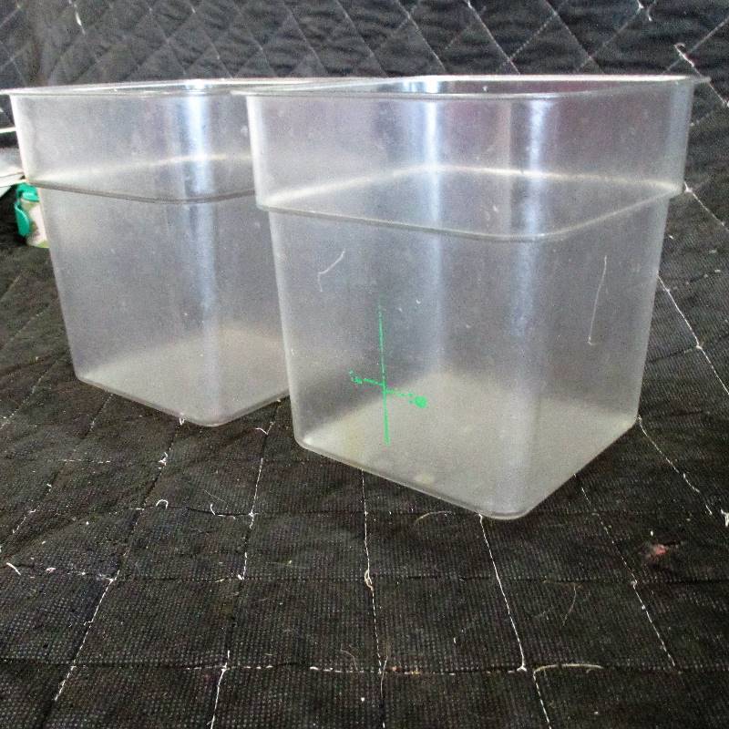 lot 68 image: 2- 4 QT PLASTIC CONTAINERS