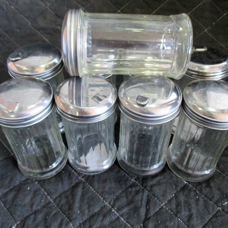 lot 127 image: 9 - GLASS SUGAR DISPENSORS