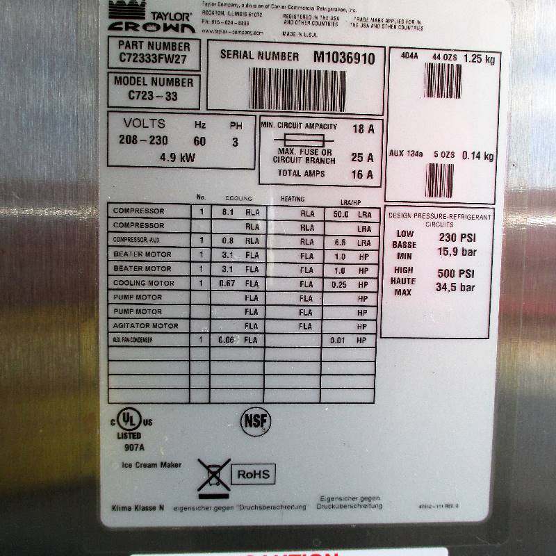 lot 1 image: TAYLOR ICE CREAM MACHINE