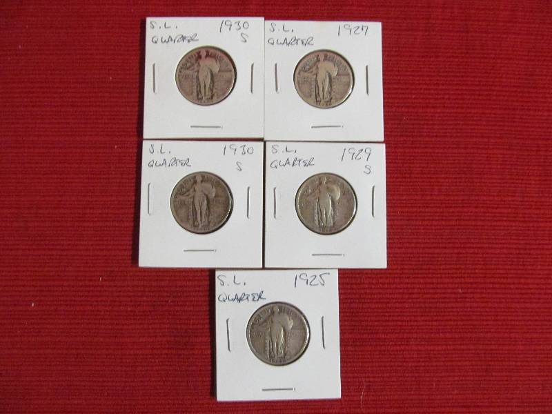 lot 63 image: Standing Liberty Quarters