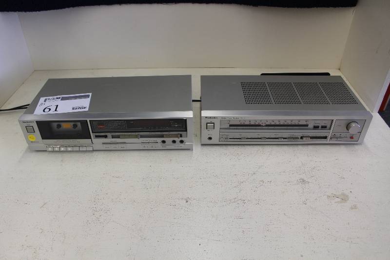 lot 61 image: Lot of (2) Technics Electronics Including 1) Technics Cassette Player AND 1) Technics FMAM Stereo Receiver