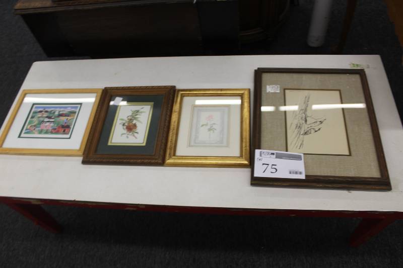 lot 75 image: Lot of (4) Framed Wall Art
