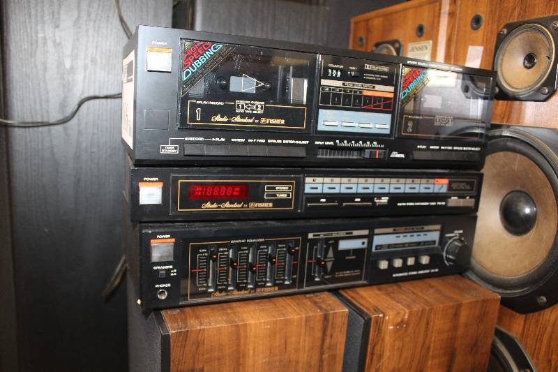 lot 106 image: Lot of (3) Fisher Electronic Equipment Including 1) Stereo Cassette Deck AND 1) AND Stereo Tuner AND 1) Stereo Amplifier