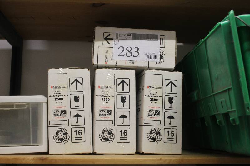 lot 283 image: Lot of (4) Samsung Minolta Magicolor 2300 Remanufactured Toner Cartridges Cyan