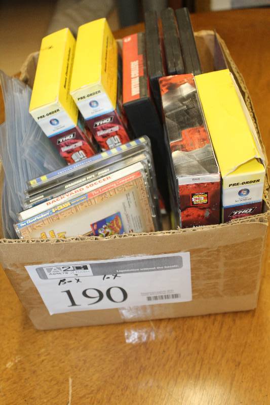 lot 190 image: Box Lot of Computer Games, Software