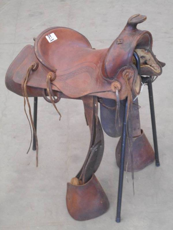 lot 89 image: Vintage Leather Saddle ...