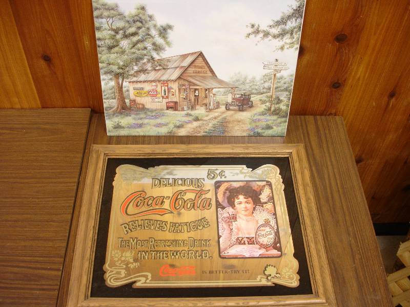 lot 97 image: Coke Mirror and Poster
